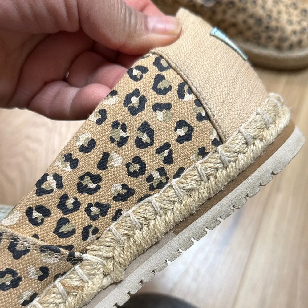 Toms Tan Leopard Print Espadrilles - Picture 4 of 5